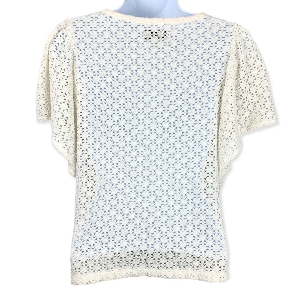Madewell Texture & Thread Eyelet Flutter Sleeve T… - image 2